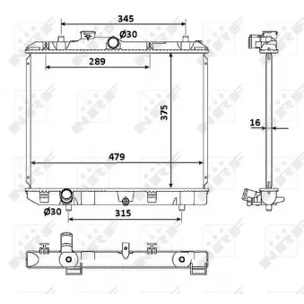 Radiateur, refroidissement du moteur NRF 53918