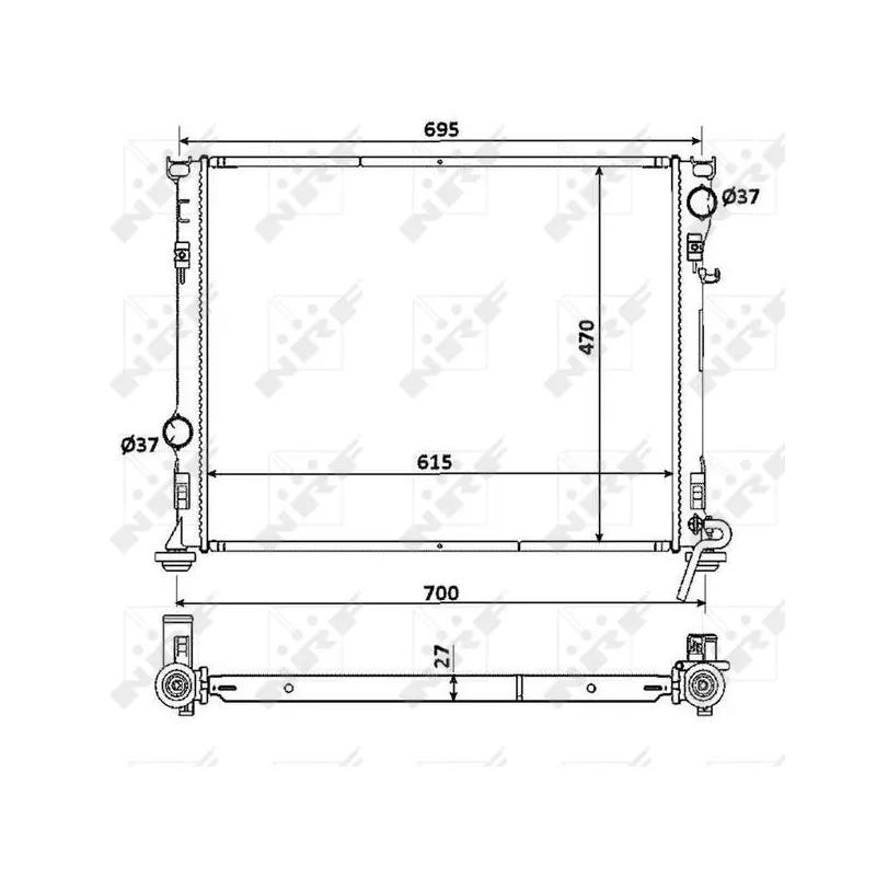 Radiateur, refroidissement du moteur NRF 53928