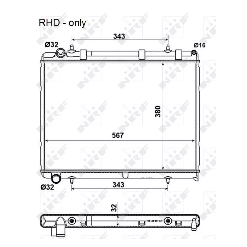 Radiateur, refroidissement du moteur NRF 53973