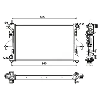 Radiateur, refroidissement du moteur NRF