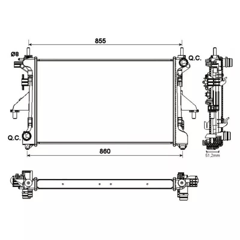 Radiateur, refroidissement du moteur NRF 54204
