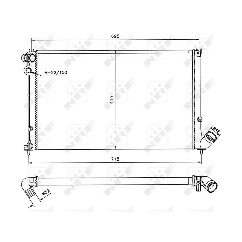 Radiateur, refroidissement du moteur NRF 58019