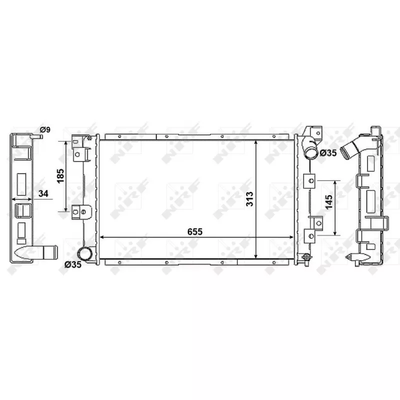 Radiateur, refroidissement du moteur NRF 58061