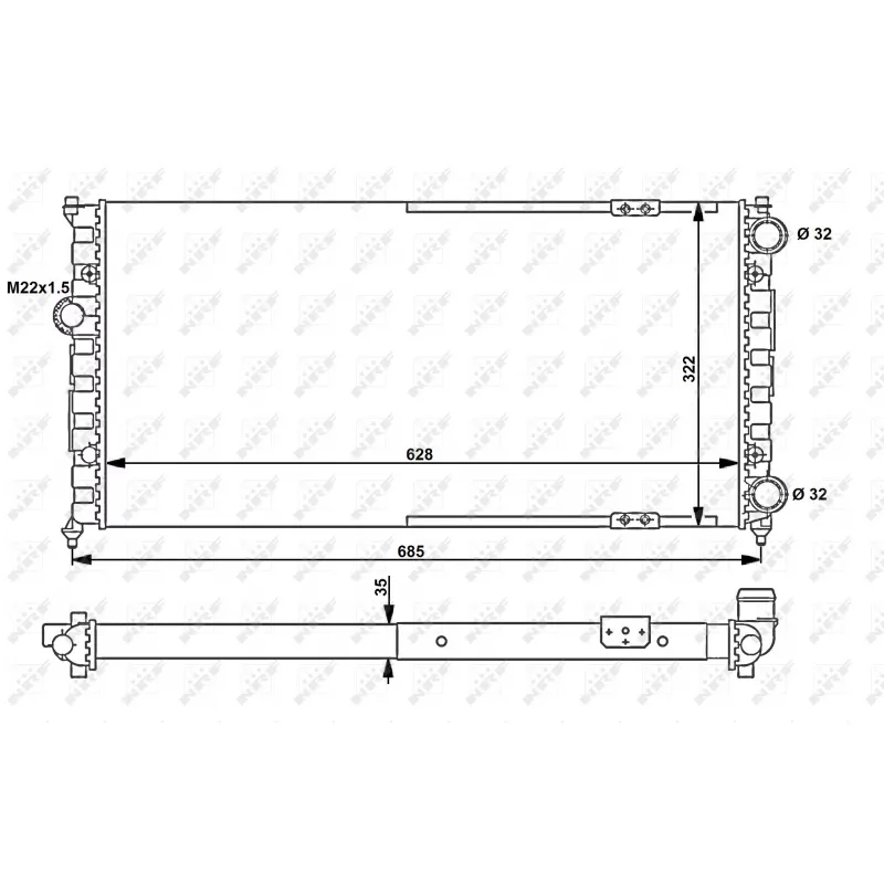 Radiateur, refroidissement du moteur NRF 58095