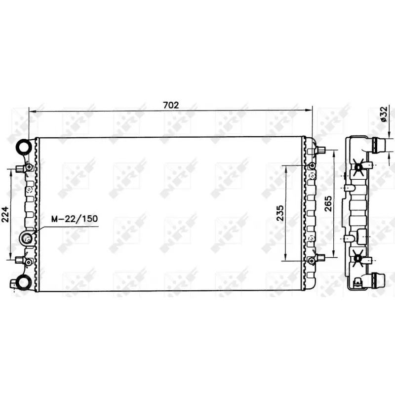 Radiateur, refroidissement du moteur NRF 58143