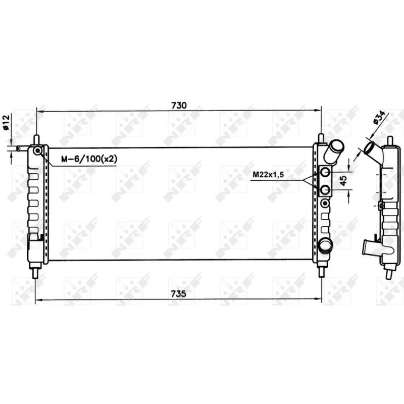 Radiateur, refroidissement du moteur NRF 58154