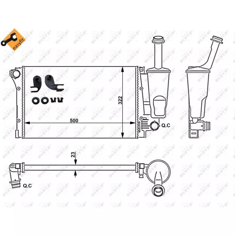 Radiateur, refroidissement du moteur NRF 58170
