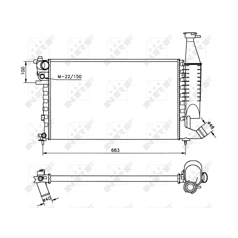 Radiateur, refroidissement du moteur NRF 58174
