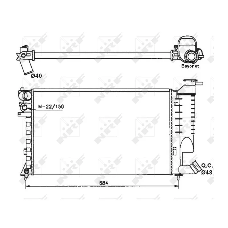 Radiateur, refroidissement du moteur NRF 58183