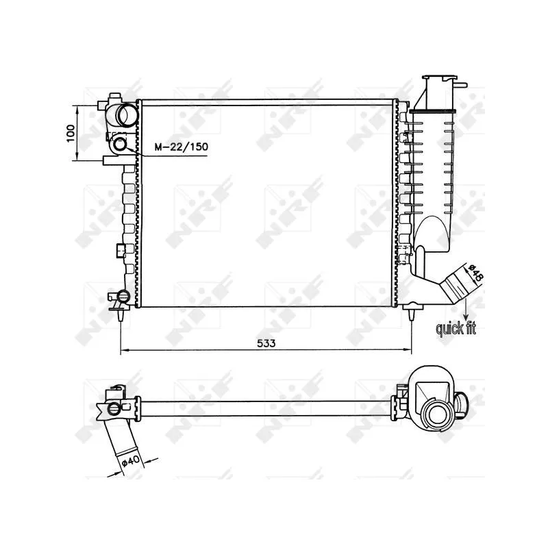 Radiateur, refroidissement du moteur NRF 58184