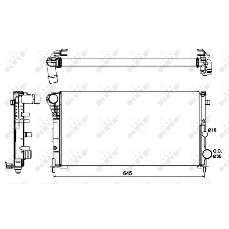 Radiateur, refroidissement du moteur NRF 58185