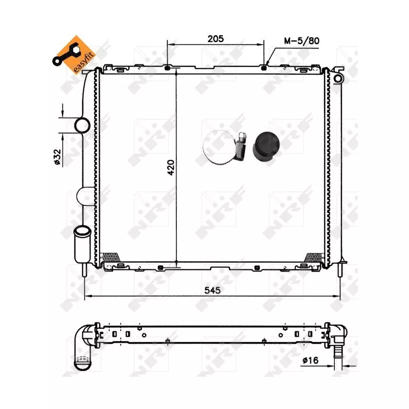 Radiateur, refroidissement du moteur NRF 58194