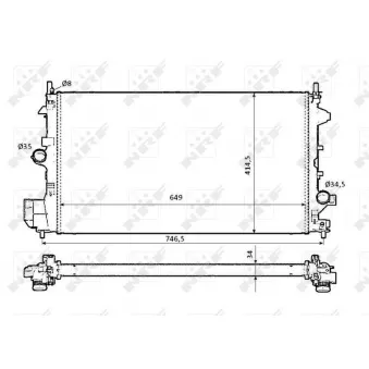 Radiateur, refroidissement du moteur NRF 58204