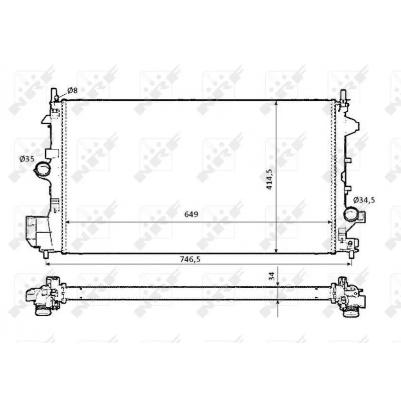 Radiateur, refroidissement du moteur NRF 58204