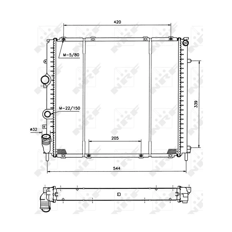 Radiateur, refroidissement du moteur NRF 58209