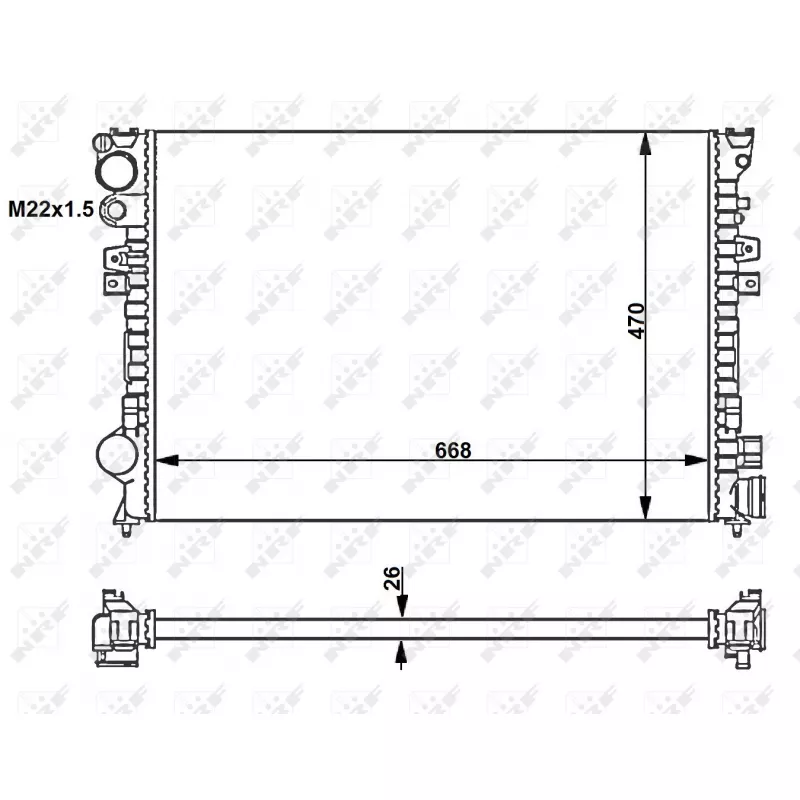 Radiateur, refroidissement du moteur NRF 58262