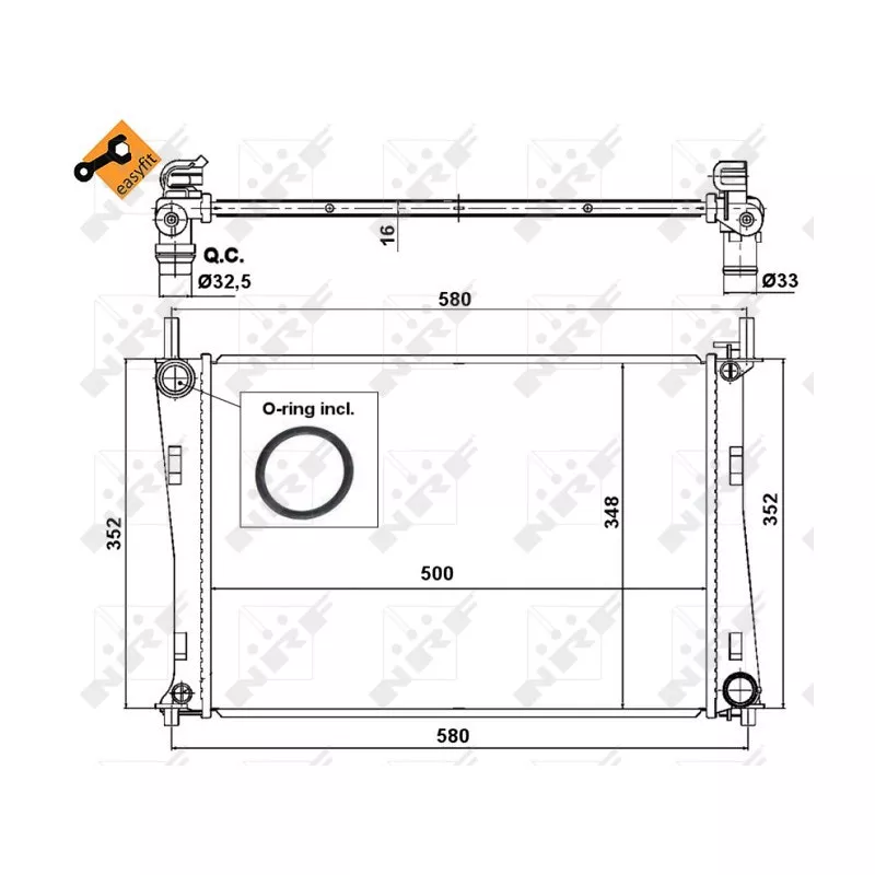 Radiateur, refroidissement du moteur NRF 58274