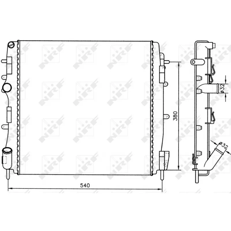 Radiateur, refroidissement du moteur NRF 58316