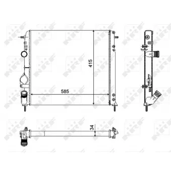 Radiateur, refroidissement du moteur NRF 58325