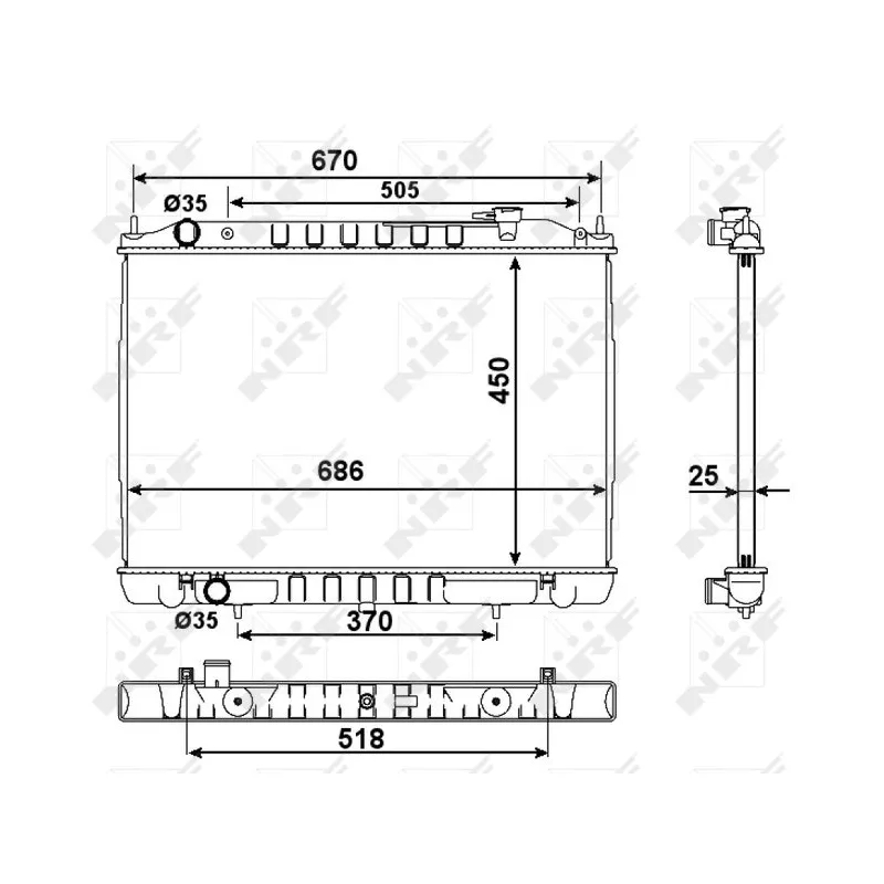 Radiateur, refroidissement du moteur NRF 58418