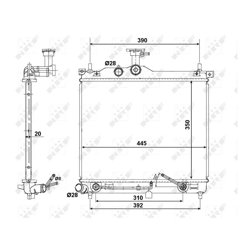Radiateur, refroidissement du moteur NRF 58425