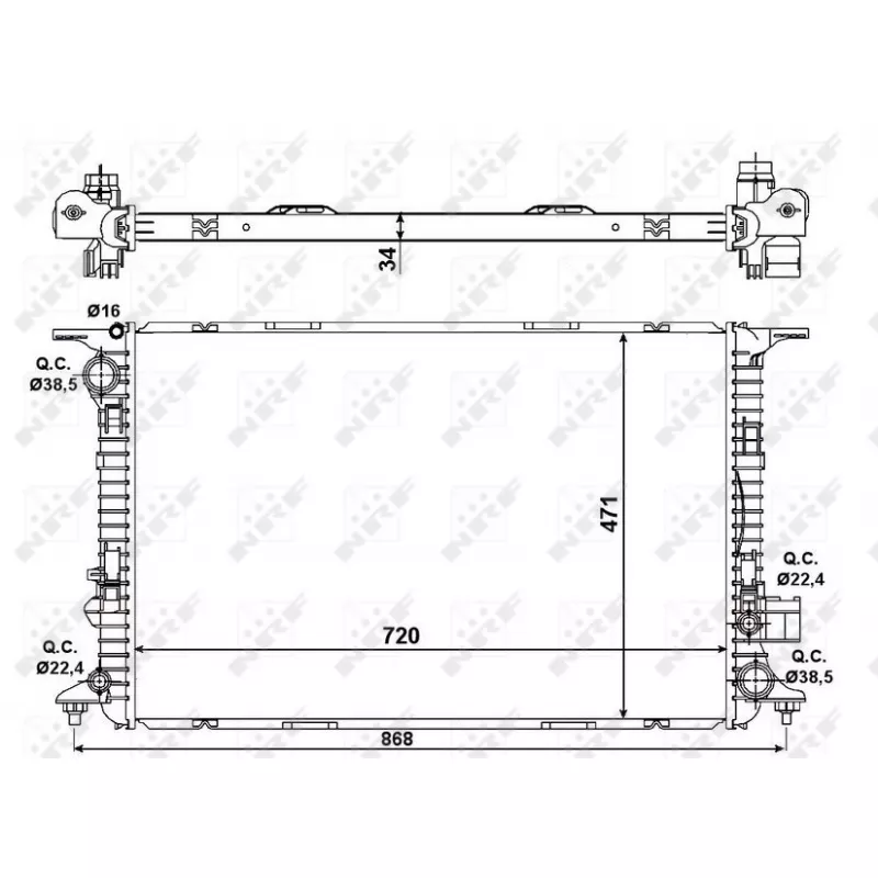Radiateur, refroidissement du moteur NRF 58439