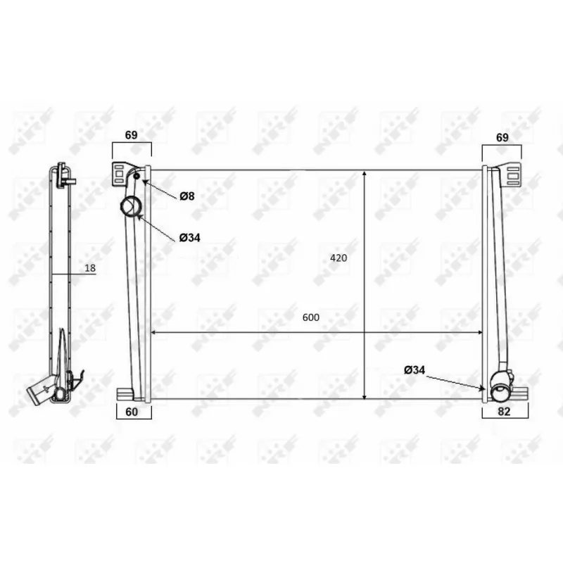 Radiateur, refroidissement du moteur NRF 58472