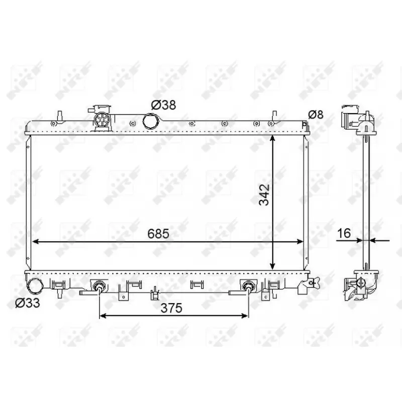 Radiateur, refroidissement du moteur NRF 58493