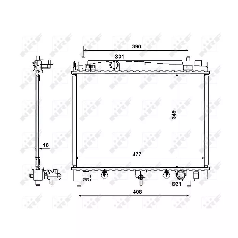 Radiateur, refroidissement du moteur NRF 58495