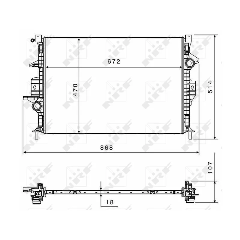 Radiateur, refroidissement du moteur NRF 58499
