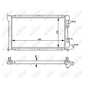 Radiateur, refroidissement du moteur NRF 58813