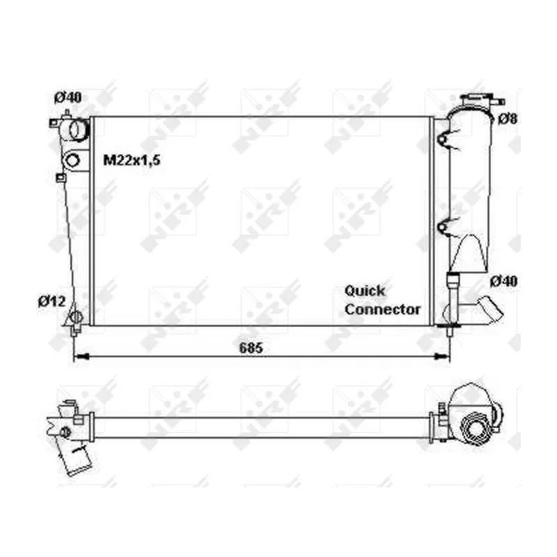 Radiateur, refroidissement du moteur NRF 58923
