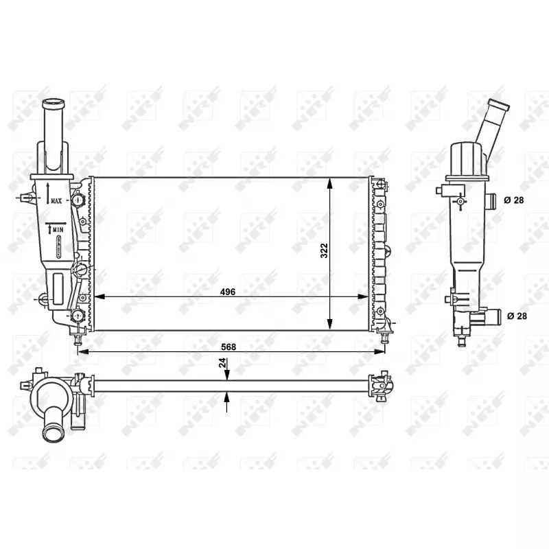 Radiateur, refroidissement du moteur NRF 58952