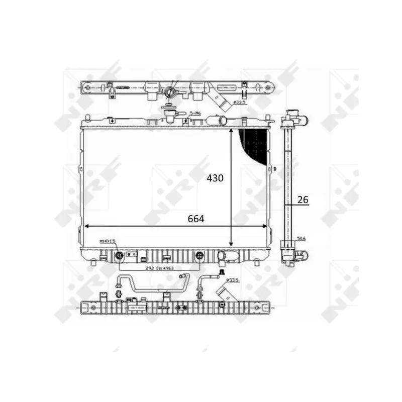 Radiateur, refroidissement du moteur NRF 59043
