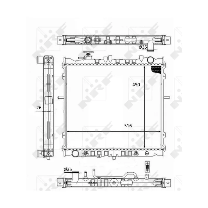 Radiateur, refroidissement du moteur NRF 59049