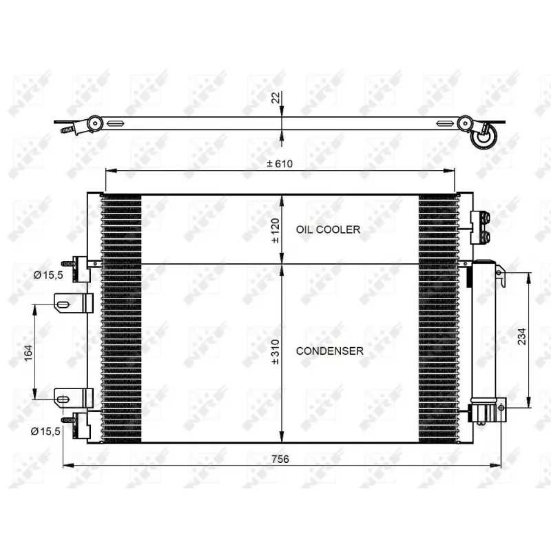 Condenseur, climatisation NRF 350086
