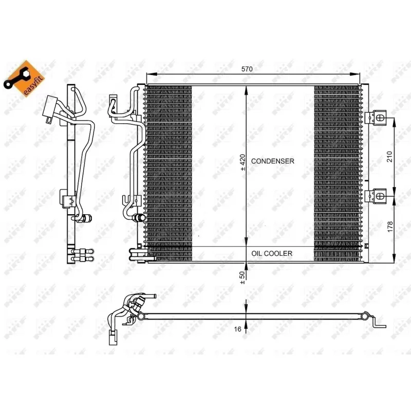Condenseur, climatisation NRF 350223