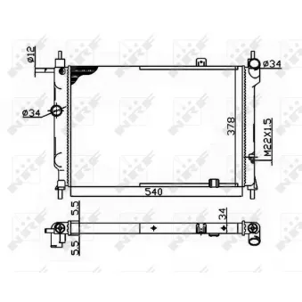 Radiateur, refroidissement du moteur NRF 504647