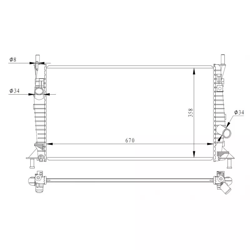 Radiateur, refroidissement du moteur NRF 550014