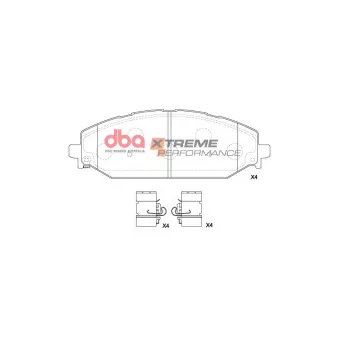 Jeu de 4 plaquettes de frein avant DBA Australia