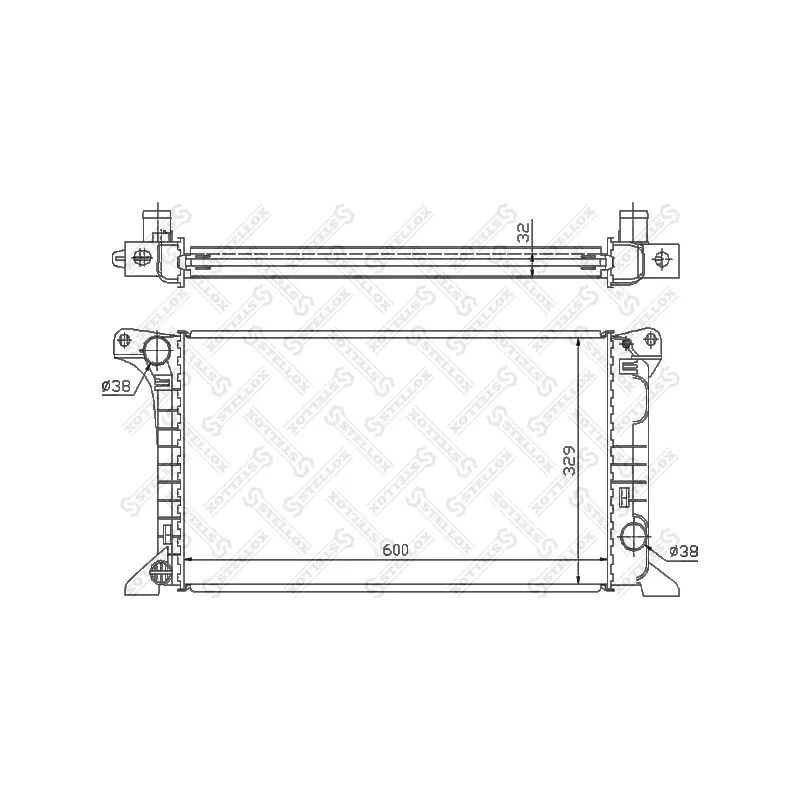 Radiateur, refroidissement du moteur STELLOX 10-25090-SX