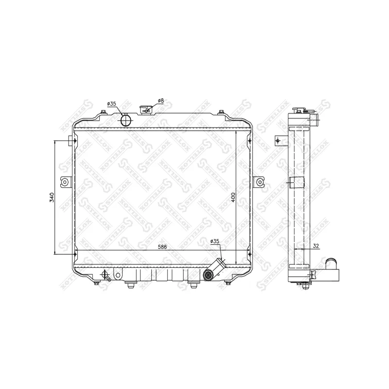 Radiateur, refroidissement du moteur STELLOX 10-26607-SX