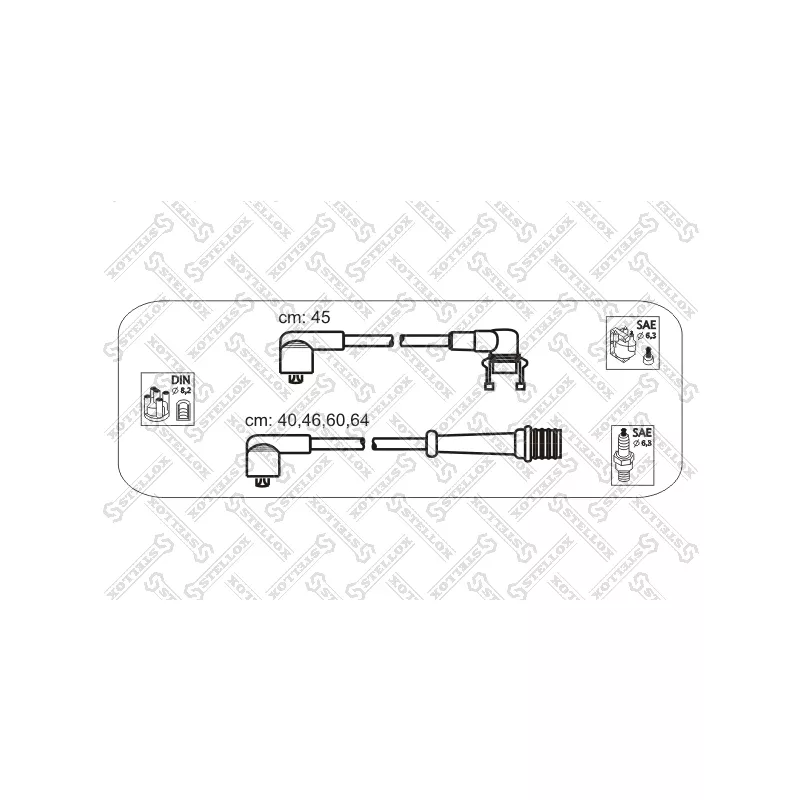 Kit de câbles d'allumage STELLOX 10-38163-SX