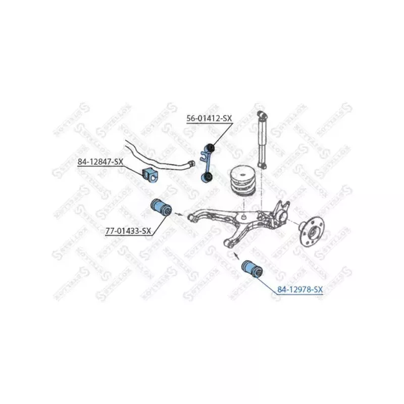 Silent bloc de suspension (train avant) STELLOX 84-12978-SX