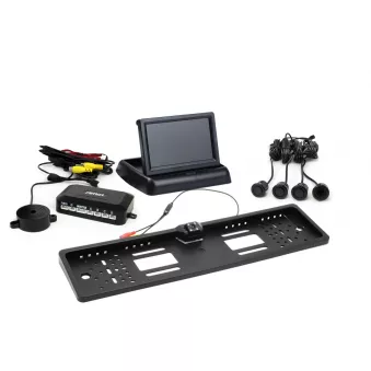Ensemble de capteurs de stationnement TFT02 4,3" avec caméra HD-402-LED 4 capteurs noirs "GOLD" AMIO 02702