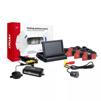 Ensemble de capteurs de stationnement TFT02 4,3" avec caméra HD-307-IR 4 capteurs noirs intérieurs AMIO 02707