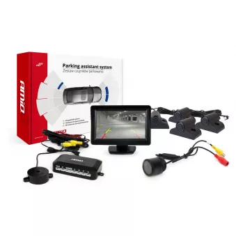 Ensemble de capteurs de stationnement TFT01 4,3" avec caméra HD-301-IR 4 capteurs noirs Camion AMIO 02723