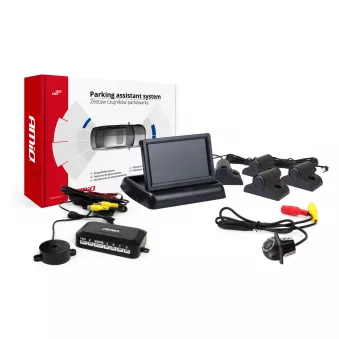 Ensemble de capteurs de stationnement TFT02 4,3" avec caméra HD-305-LED 4 capteurs noirs Camion AMIO 02733