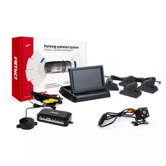 Ensemble de capteurs de stationnement TFT02 4,3" avec caméra HD-315-LED 4 capteurs noirs Camion AMIO 02737