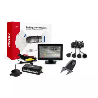Ensemble de capteurs de stationnement TFT01 4,3" avec caméra HD-502-IR 4 capteurs noirs "GOLD" AMIO 02673